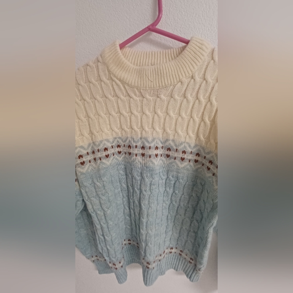 JC Penney Men's Multicolor Pullover Sweater Vintage M Cable